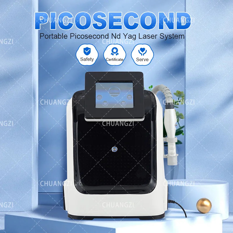 2025Portable 532Nm 1064Nm 755Nm Picosecond Pico Laser Q Switched Nd Yag Laser Tattoo Removal Treatment Machine