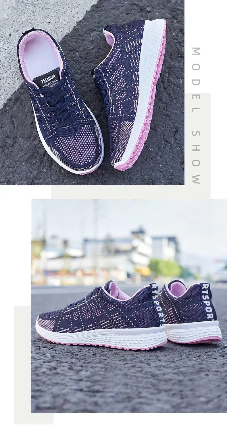 Women's Shoes 2025 Spring New Fashion Soft Walking Flats Non-slip Casual Sport Tennis Shoes Athletic Sneakers for Lady
