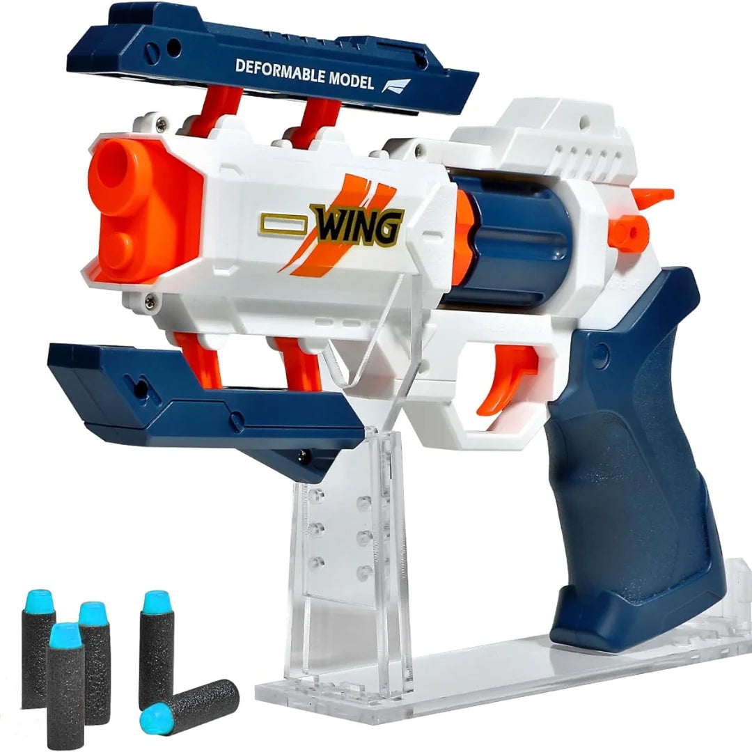 SOFT Foam Dart Revolver Blaster ,Safe Soft Foam Bullets, Lightweight & Easy to Use, Outdoor Indoor Toy for Kids Ages 6+