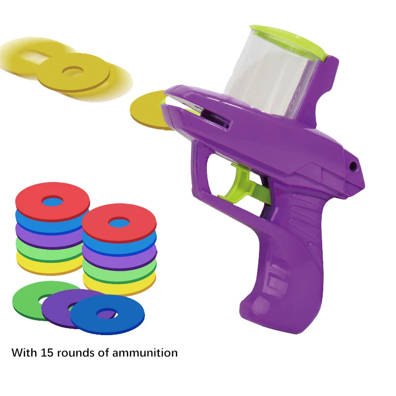 Soft Bullet Toy Gun Children's Flying Gun Toy Safety EVA Soft Bullet Foam Disc Launcher Gun Parent-Child Interaction Games Toys