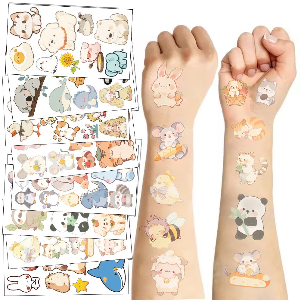 10 Sheets Dinosaurs Tattoo Sticker Temporary Fake Tattoo Arm Hands Body Waterdichte Tatouages Pour Kids Toy Gift