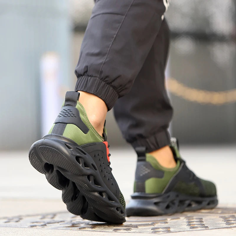 Steel Toe Work Shoes Breathable Working Shoes Women Man Safety Shoes Lightweight Puncture-Proof Boots Indestructible soles