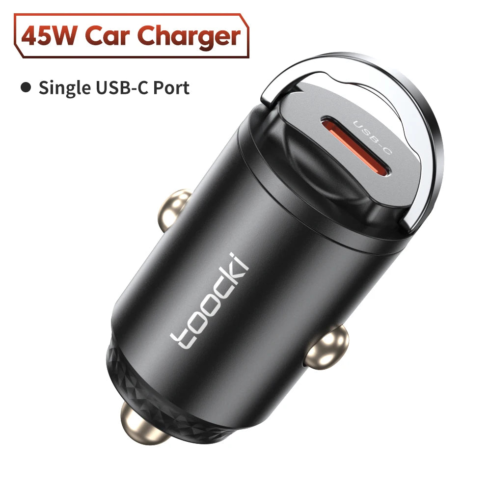 Toocki 45W Car Charger Fast Charging PPS 33W USB Type C Fast Charging For iPhone 15 14 13 12 Pro Huawei Samsung S23 Xiaomi 13 12