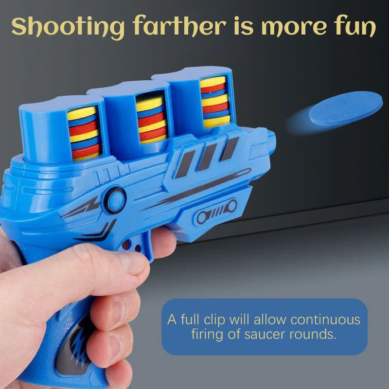 Soft Bullet Toy Gun Children's Flying Gun Toy Safety EVA Soft Bullet Foam Disc Launcher Gun Parent-Child Interaction Games Toys