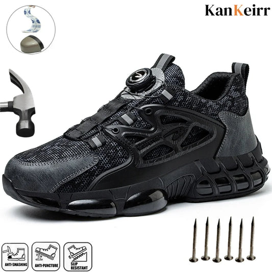 New Safety Boots Men Work Sneakers Anti-smash Indestructible Shoes Steel Toe Protective Boots Anti-puncture Work Safety Shoes - Belvar