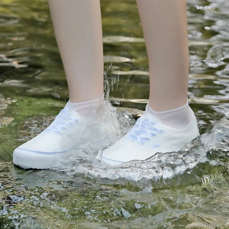 Reusable Waterproof Rain Shoes Covers Silicone Outdoor Rain Boot Overshoes Walking Shoes Accessories Reusable Shoe Cover 1Pair