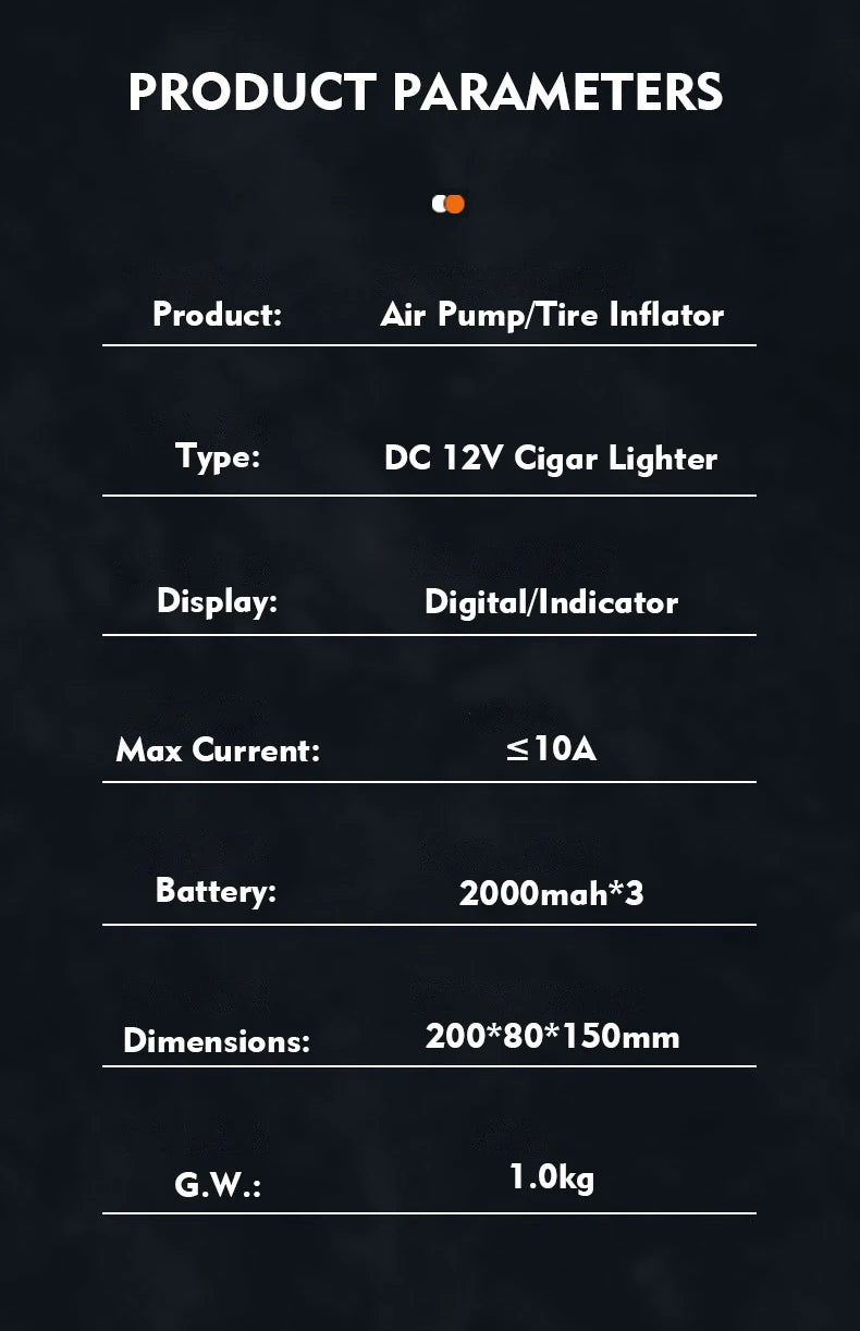 suitu Inflator Pump 12V Portable Car Air Compressor for Motorcycles Bicycle Boat Tyre Inflator Digital Auto Inflatable Pump(Box)
