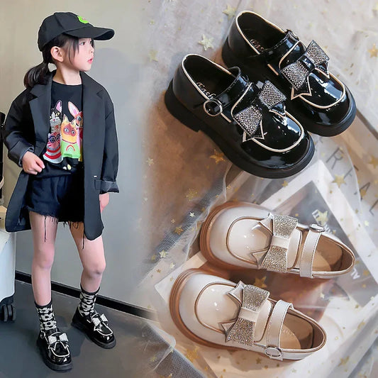 Kids Casual Shoes Children‘s Leather Shoes for Toddlers Girls Party Flats Kids Loafers Bowtie Shoes for Kids Girls Lolita Shoes - Belvar