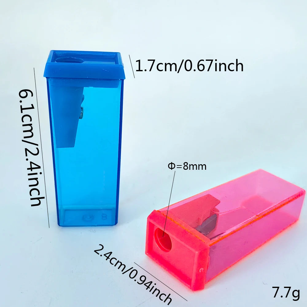 Rectangle 4 Colors  Pencil Sharpener Transparent Smart Sharpers Long Service Life For Office 557