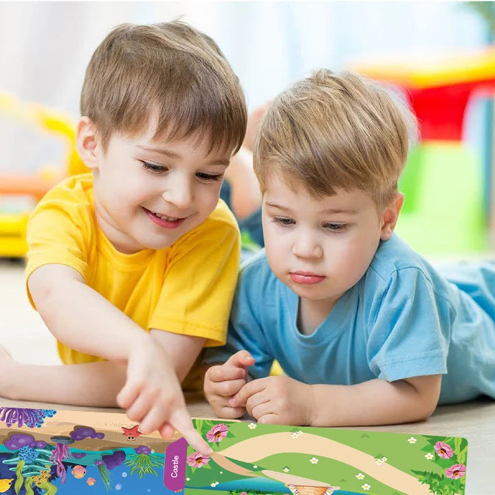 Reusable Cartoon Animal Scene Stickers for Kids DIY Hand-on Puzzle Learning Cognition Puzzle Book Educational Toy Gift for Child