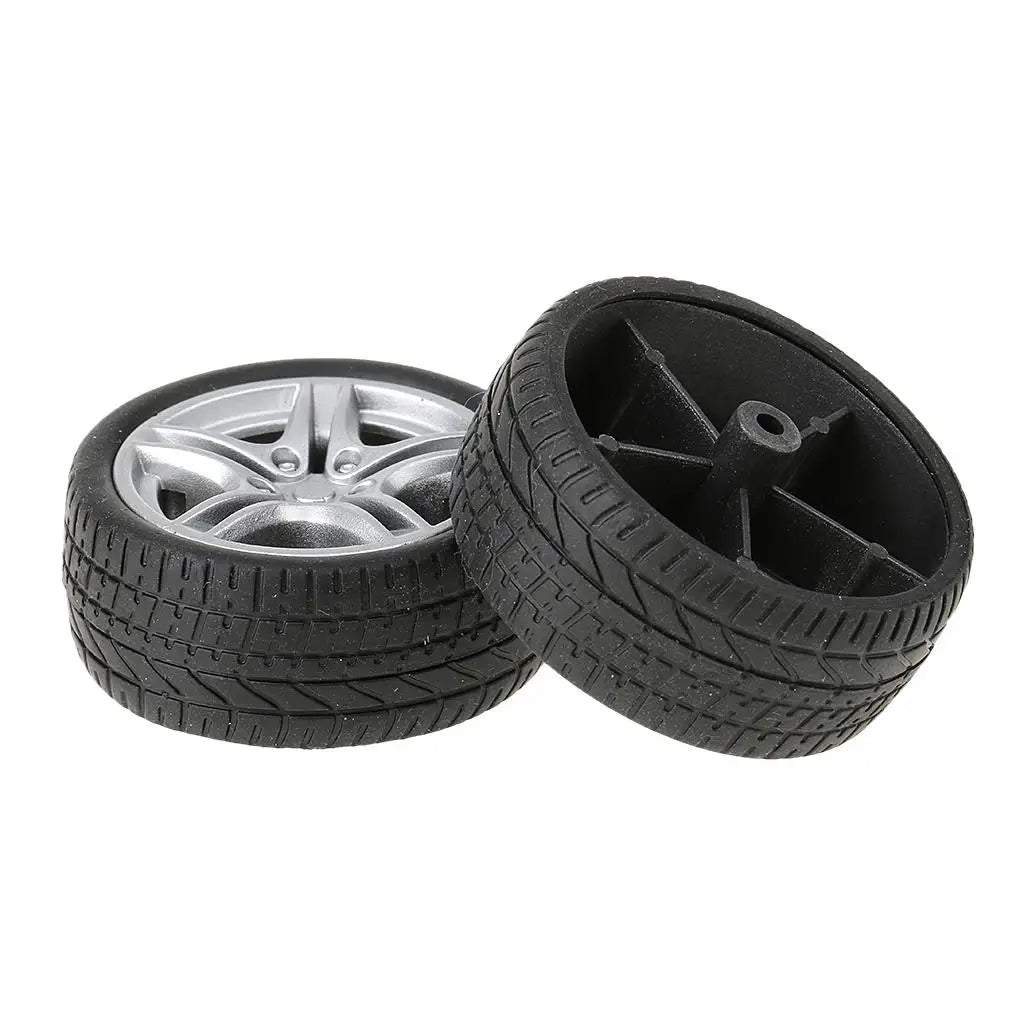 2pcs 40/48mm Toy Wheels Flat Drift Tyres DIY Car Spare Parts for Model Makin
