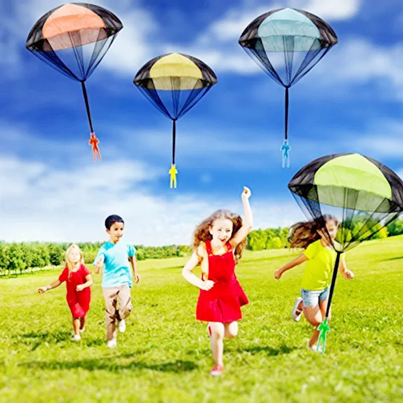 1/6 Sets Hand Throwing Parachute Kids Outdoor Funny Toys Game Play Toys for Children Fly Parachute Sport with Mini Soldier Game