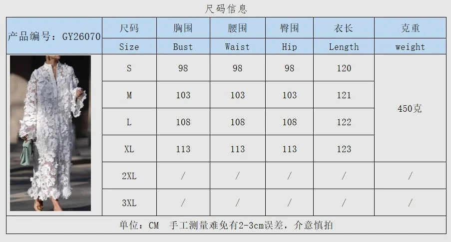 Women's Dress Handmade 3D Embroidered Hollow Design Dress Pure White Dress Elegant Evening Dress Commuter Dress