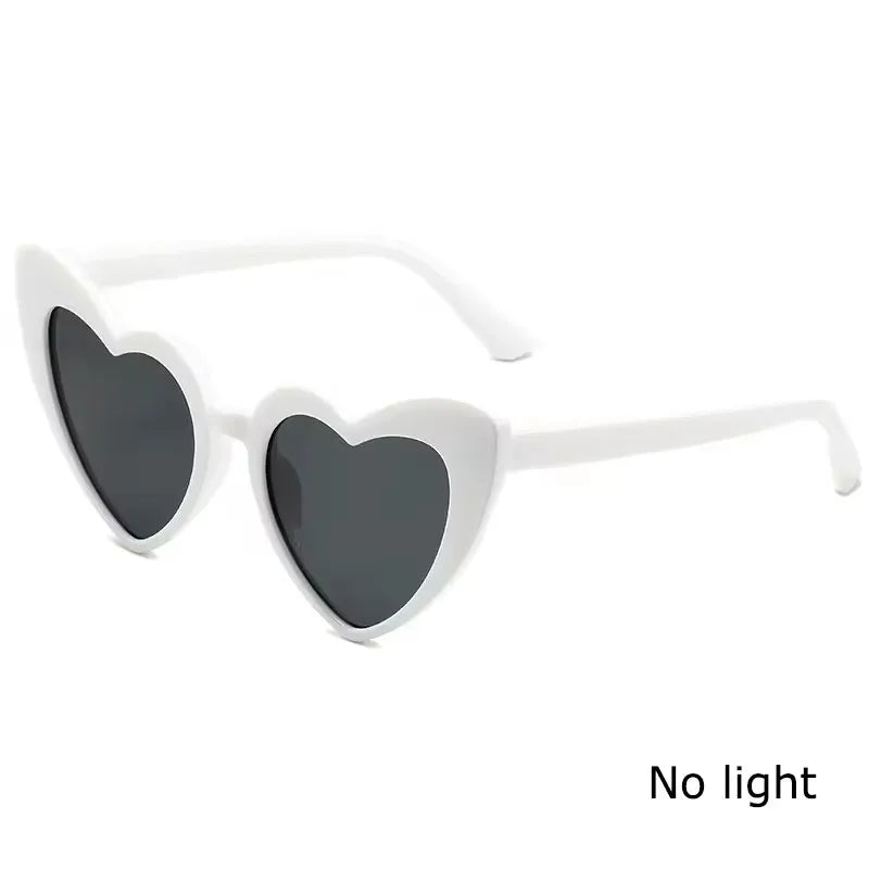 Retro LED Flashing Women Sunglasses Bachelorete Party Decoration Wedding Pink Heart Glasses Bride to be Valentine's day Props