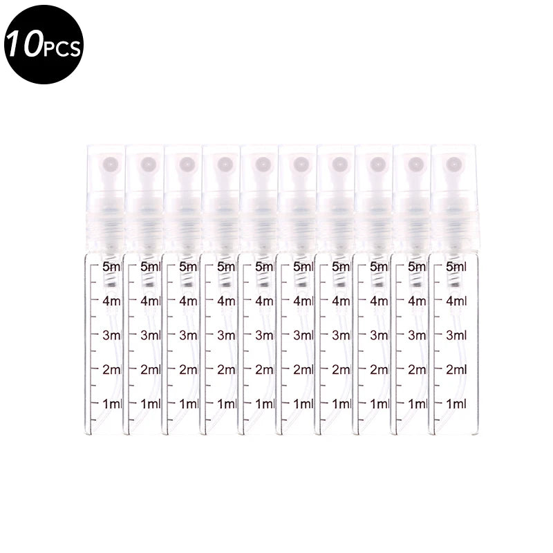 10/20/50PCS 3ml 5ml 10ml Perfume Refillable Spray Bottle Portable Glass Atomizer Container Small Sample With Dispenser Tool