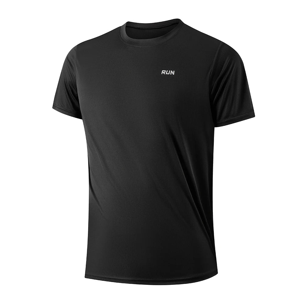 Summer Ice Silk Short Sleeve T-Shirt Men New Quick Dry Breathable Air Conditioning Outdoor Sun Protection Running Outer Wear
