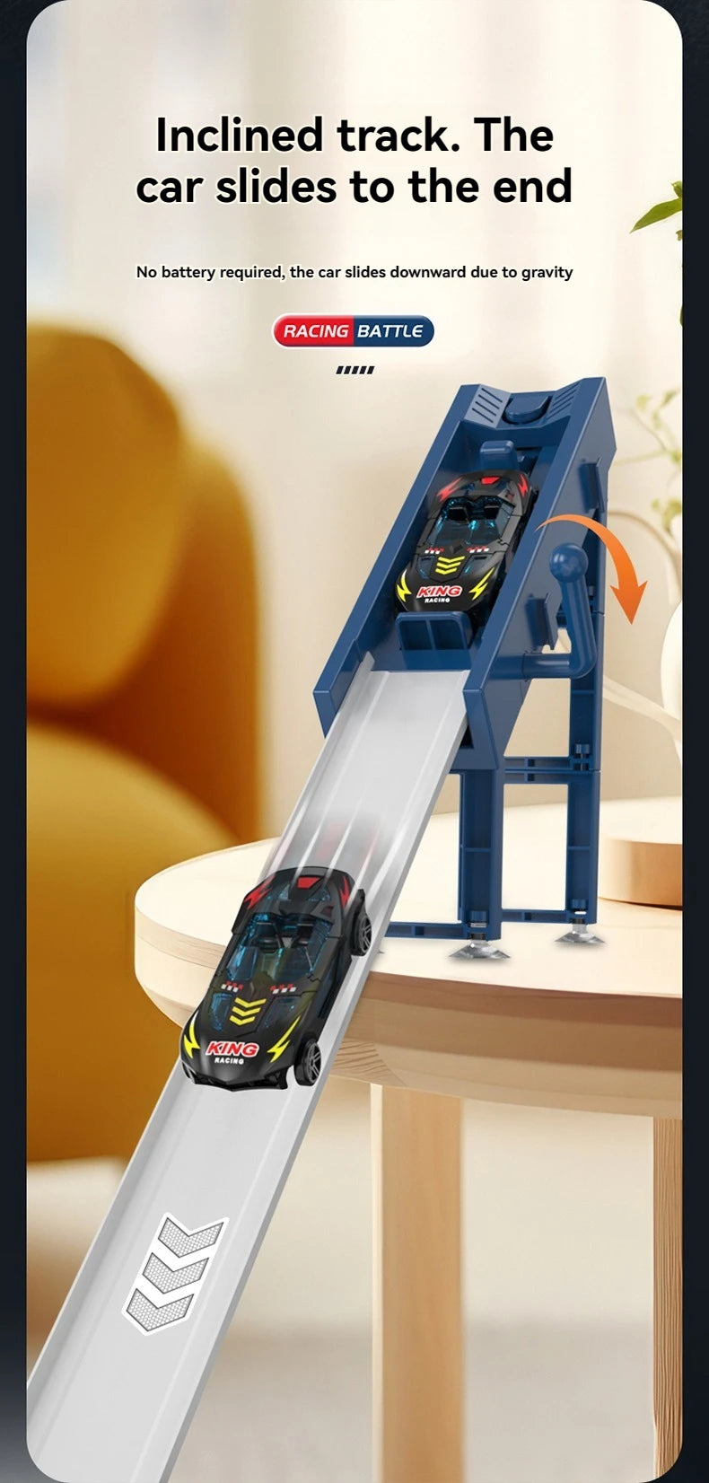 Rail Car Track with Racing Track Racing Set Toy Vehicle Alloy Car Kids Catapult Car Competitive Play Game for Children Gift DIY