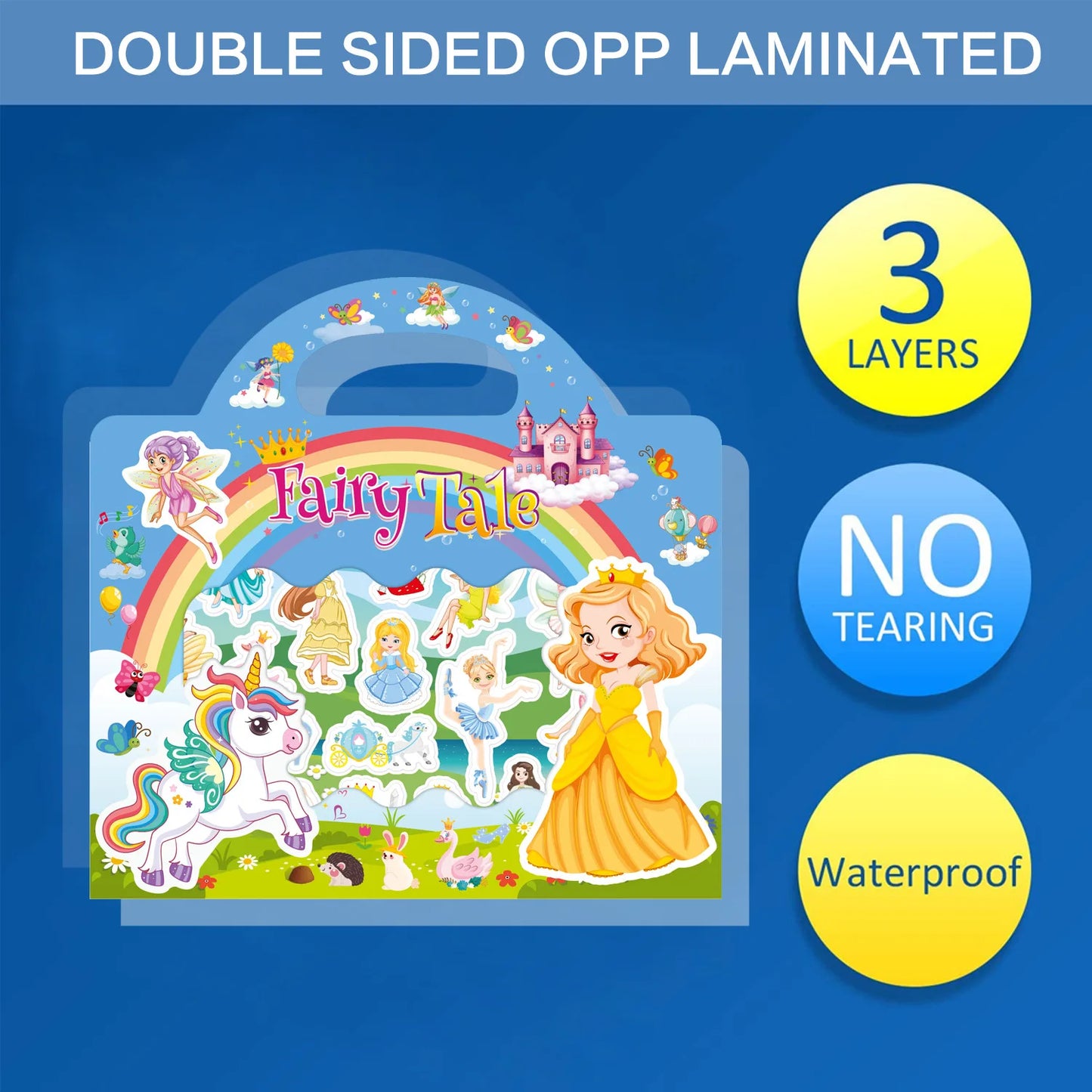 Reusable Cartoon Animal Scene Stickers for Kids DIY Hand-on Puzzle Learning Cognition Puzzle Book Educational Toy Gift for Child