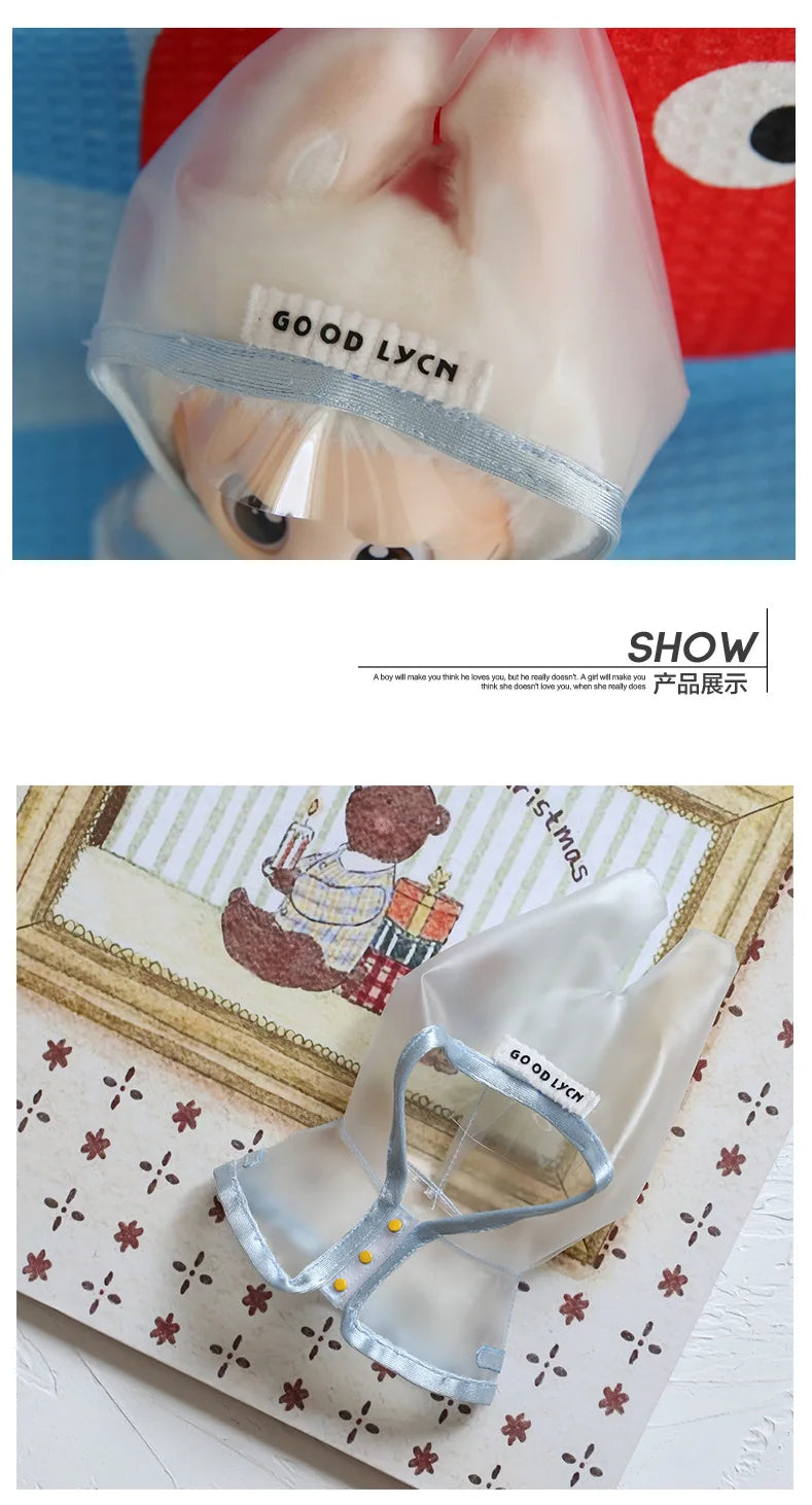 [Clothes Only] Labubu Clothes Changing Transparent Raincoat V1 V2 Changing Clothes Party Labubu Cloth Doll Clothes