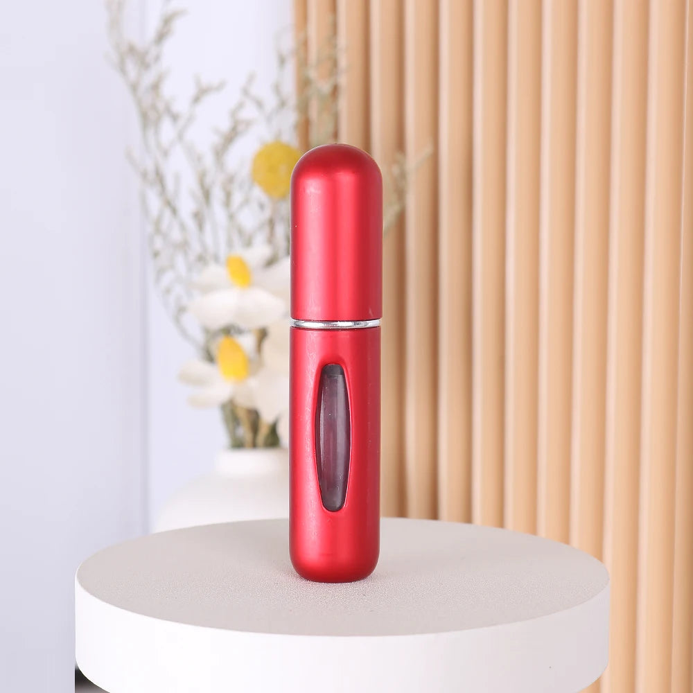 1pc Trial Size 5ml Aluminum Perfume Bottle Bottom Easy Pump Refill Perfume Spray Bottle Mini Lightweight Travel Essential