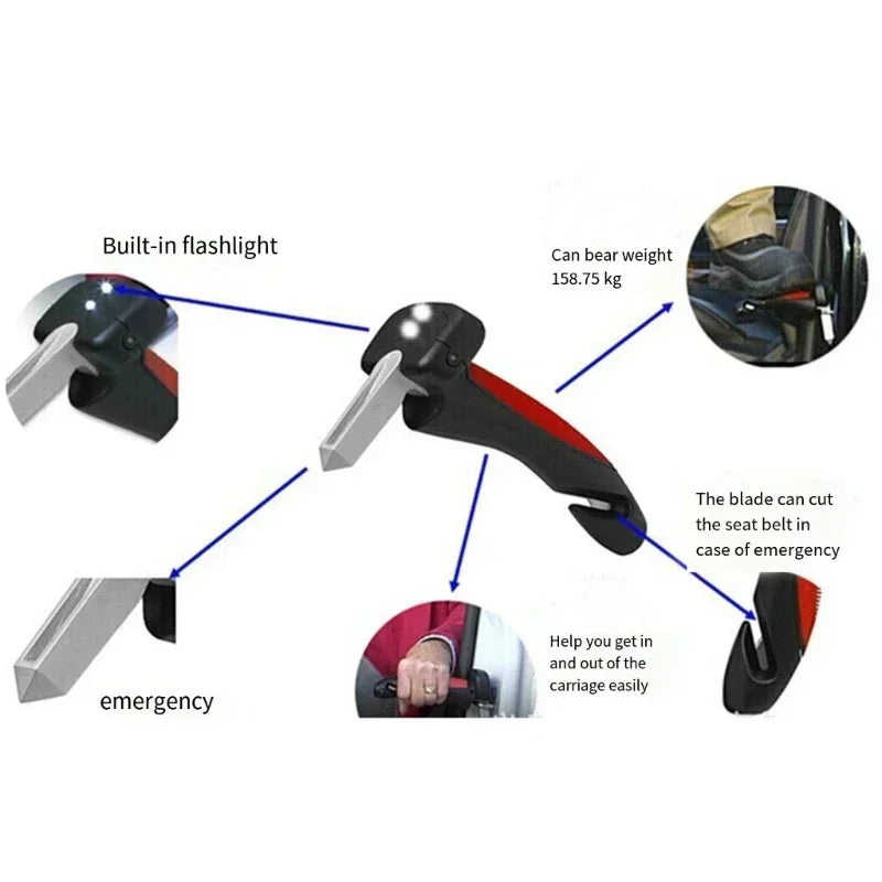 Vehicle Support Handles for Cars Elderly Assist Support Handle Safety Door Aid Multi-function Non-slip Support Bar Car Accessory
