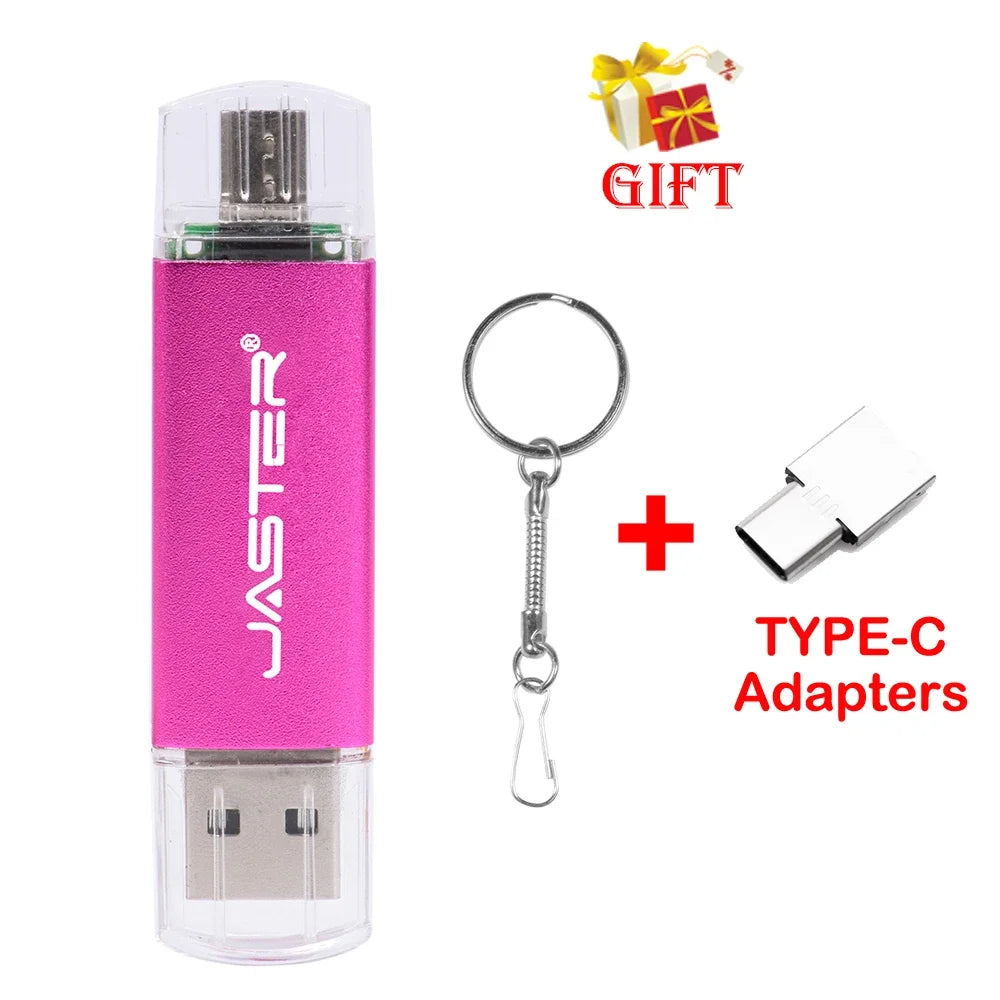 3 In 1 USB Flash Drives 64GB Free TYPE-C Adapters Gifts Pen drive 32GB Black OTG Memory Stick 16GB Key Chain Pendrive 8GB U Disk