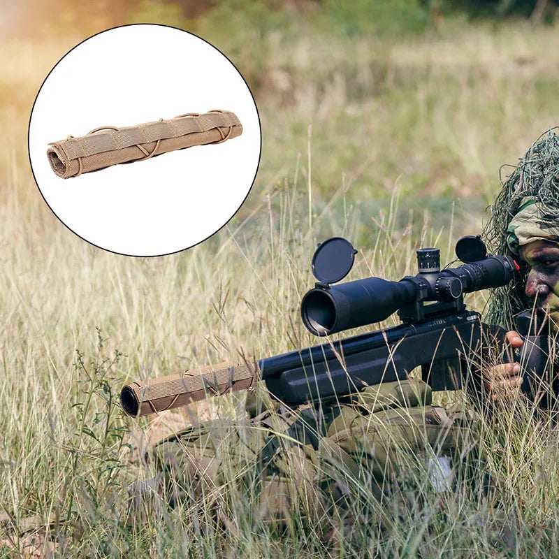 1000D Tactical Airsoft Suppressor Cover Sniper Airsoft Silencer Protector Cover Case Camouflage for Hunting Shooting