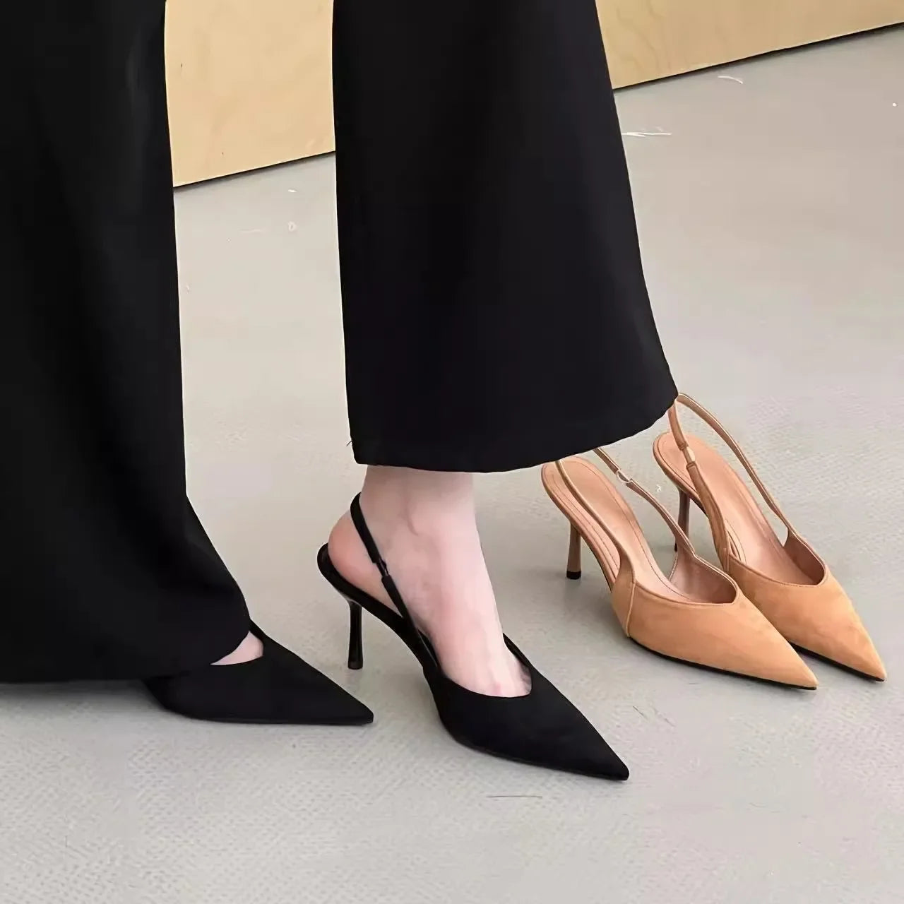 Women High Heels 2025 Summer New Fashion Pointed Toed Pumps Female Stiletto Slingback Shallow Weddings Bridal Shoes Zapatos - Belvar