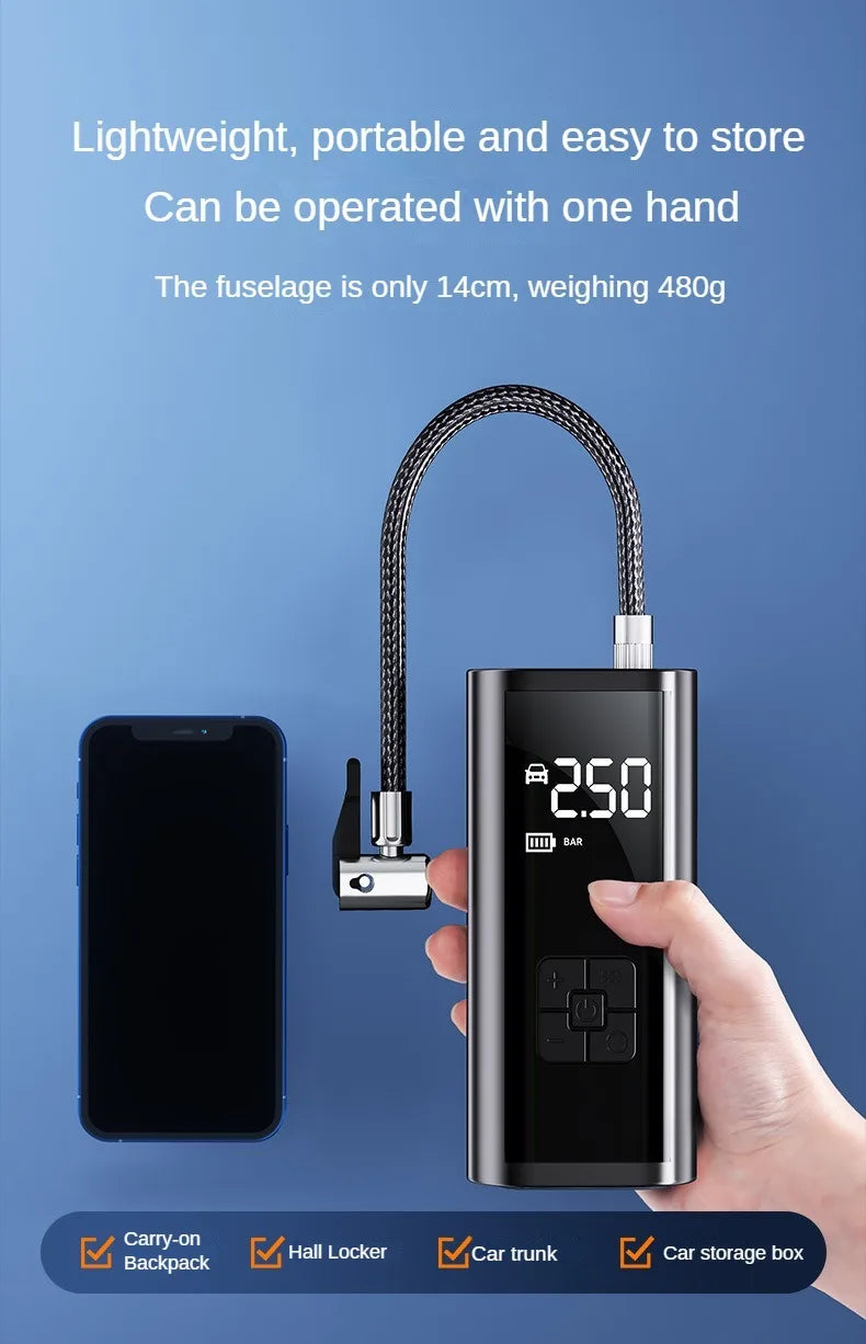 Wireless Portable Inflatable Pump Car Air Compressor Super Long Battery Life Electric Tire Inflator Pump for Motorcycle Balls
