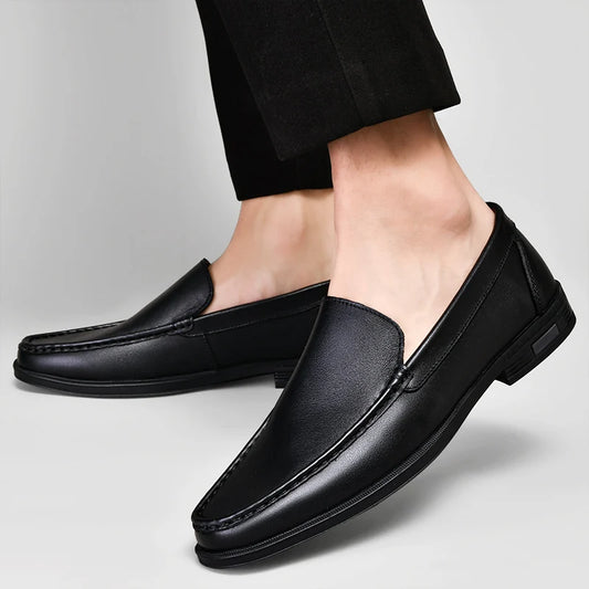 Men's comfortable walking shoes made of genuine leather, one foot loafers, new trendy designer, Mo hot selling driving shoes - Belvar