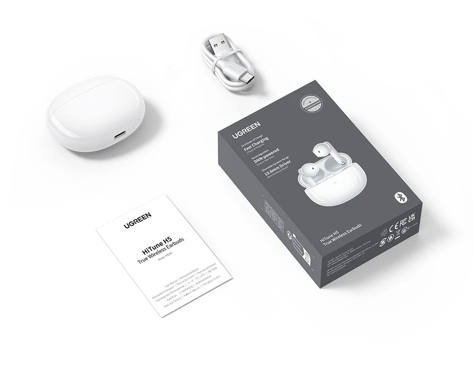 UGREEN HiTune H5 TWS Bluetooth Earphones Wireless Headphones TWS Earbuds Double Mic Call Noise Reduction In-Ear Handfree Earbuds