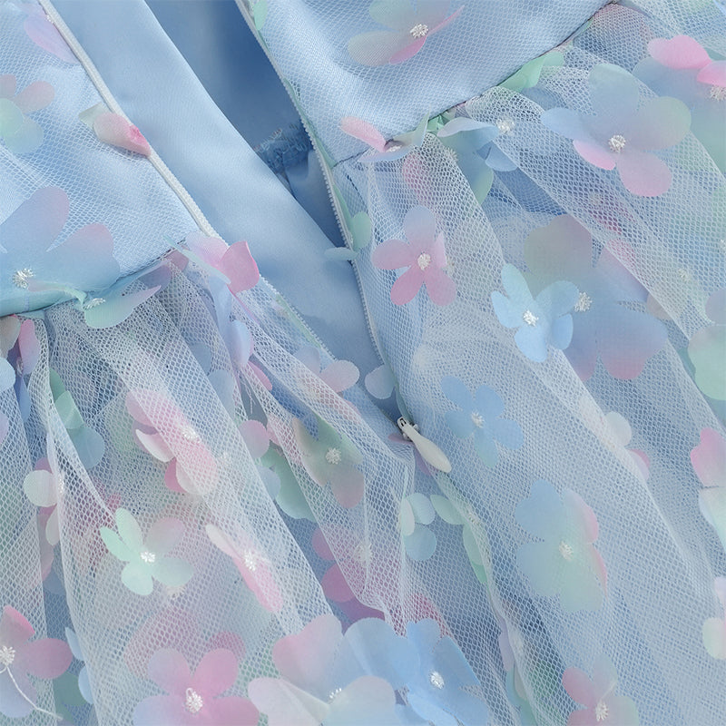 Pudcoco Kids Baby Girl Princess Dress, Puff Sleeve Tulle Dress Flower/Butterfly A-line Dress for Party Stage Show 1-6T