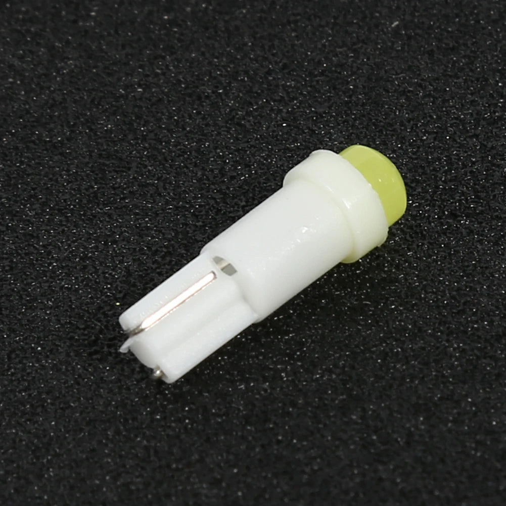 10pcs T5 3D COB LED Car Instrument Cluster Lamp Indicator Reading Light Bulbs Color Temperature 6,000K Brightness 120LM