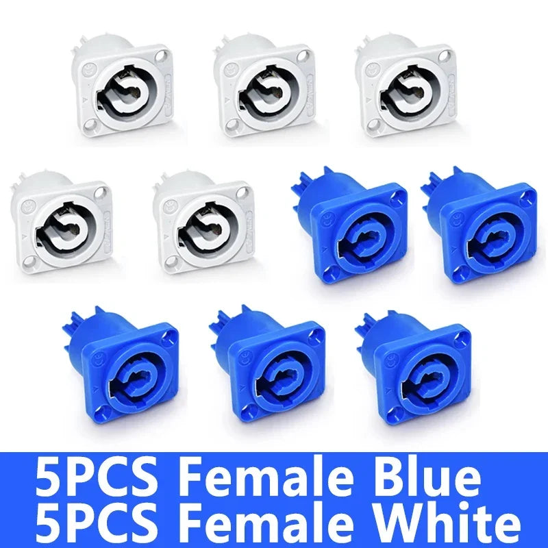 10Pcs 3Pin Speakon Power Connector Male Plug Socket Adapter for XRL Audio Speaker NAC3FCA NAC3FCB NAC3MPA 20A 250V