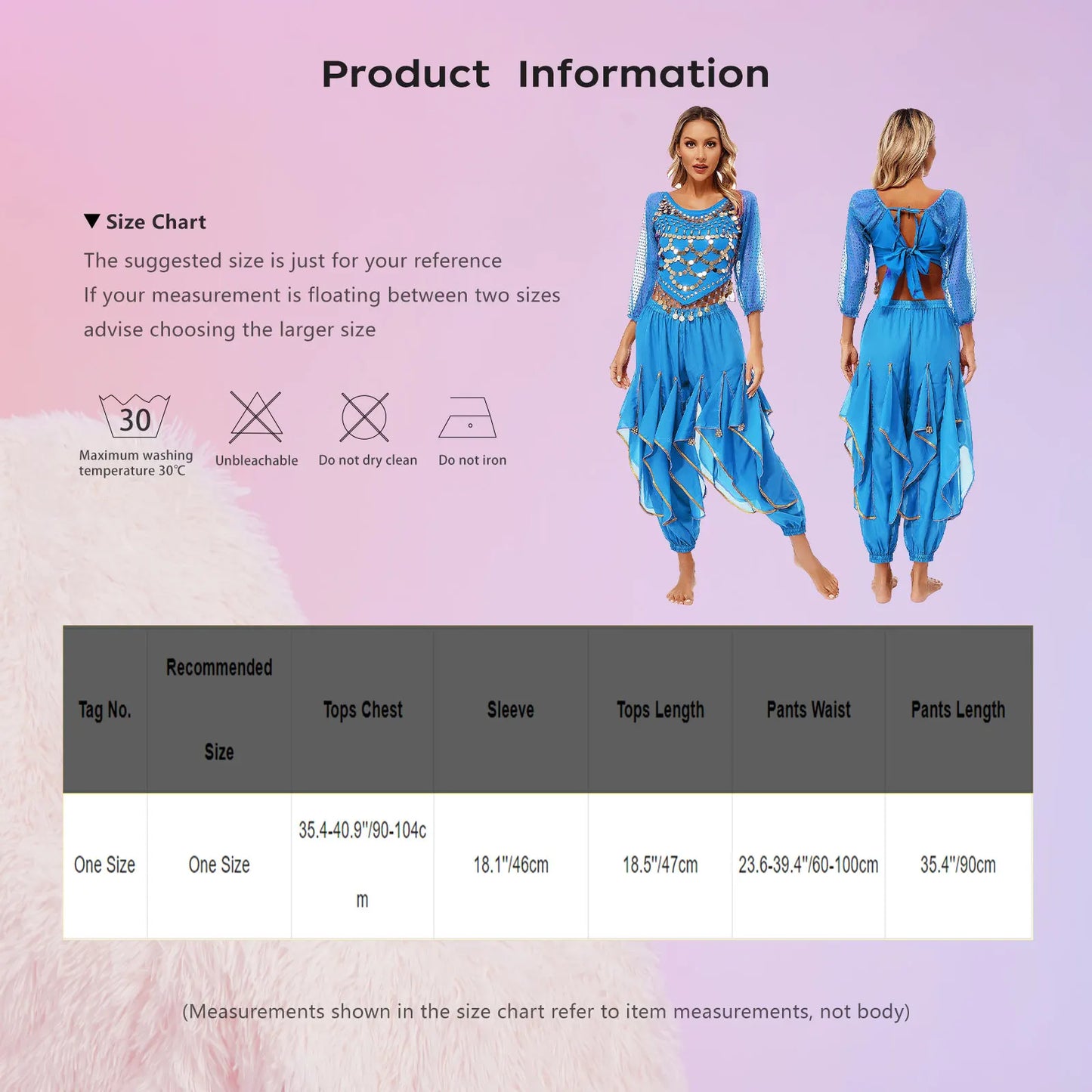 Womens Indian Belly Dance Performance Costume Sequined Long Sleeve Chiffon Tops Self-tie Back Irregular Hem Crop Top with Pants