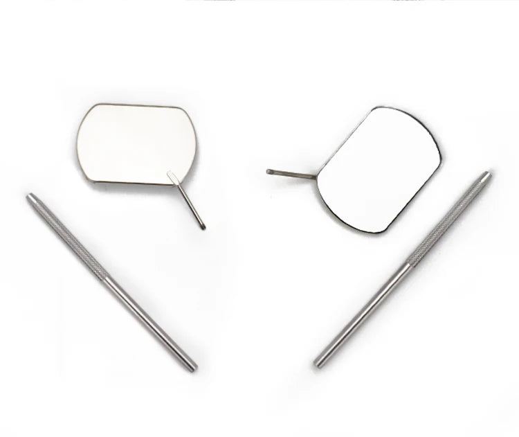 1 Pcs Grafting Eyelash Extensions Checking Mirror Stainless Steel Material Hand Held Makeup Tools Supplier