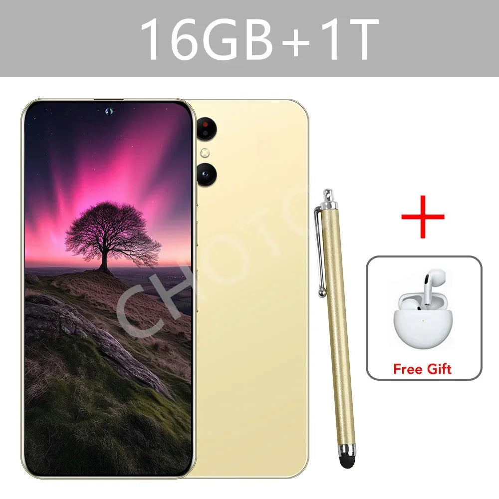 2025 Cellphones S+ 24 Ultra Original 5G Smartphone 7.3HD Dual SIM Cell Phone 7800mAh Android 14 Global Version Mobile Phones