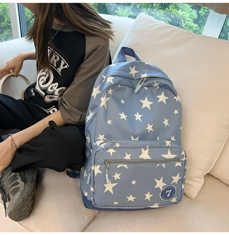 Star Backpack for Women Men 17 Inch Star Laptop Backpack College Bag Cute Travel Backpack Student Back To School Casual Bookbag