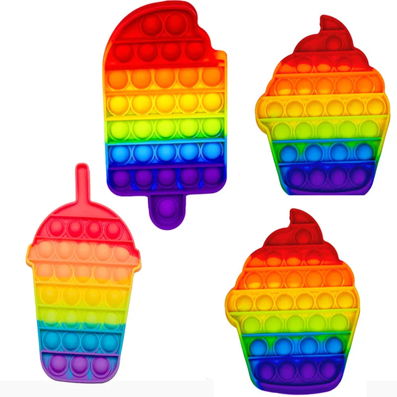 2023 Newest Silicone Rubber Anti Anxiety Stress Relief Push Pop Fidget Toys Squeeze The Toy For Kids Adults Special Needs