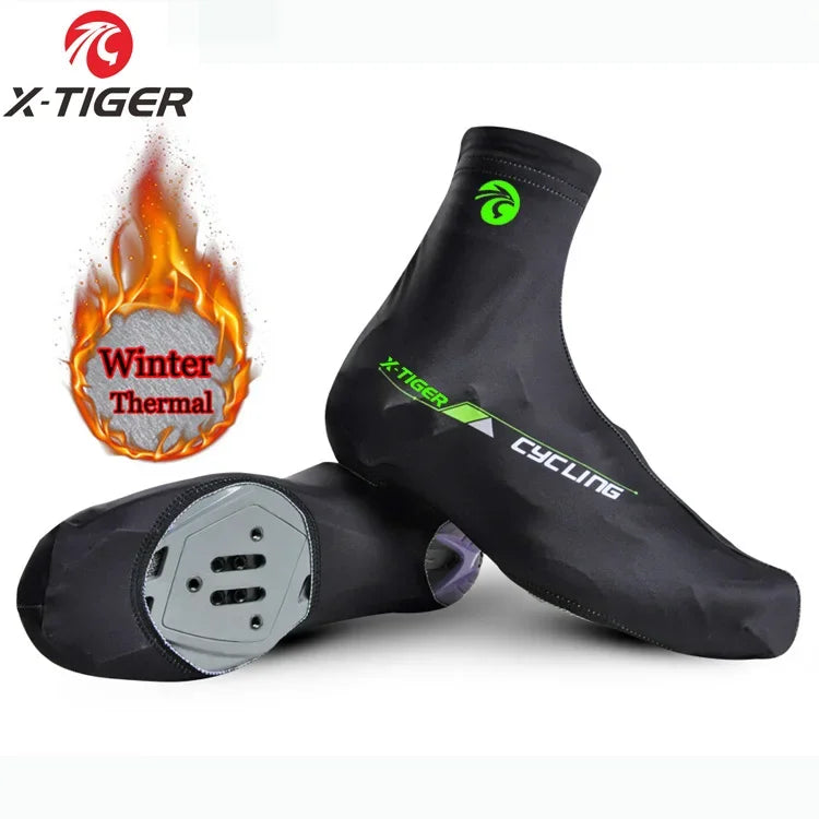 X-TIGER Winter Cycling Sport Shoe Cover Boot Warm Covers Thermal Windproof Overshoes MTB Bicycle Riding Racing Shoes Protector