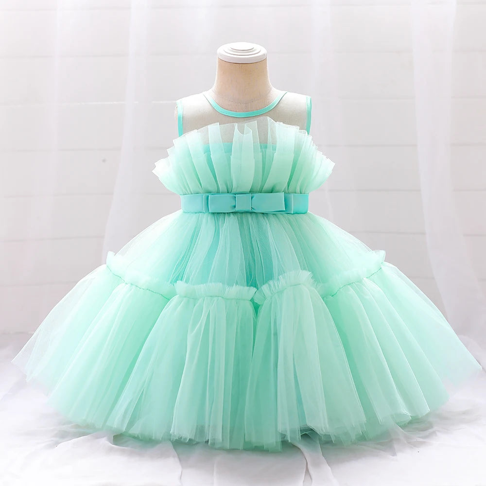 2022 Baby Dress For Girls Kids Wedding Bridesmaid Dresses Toddler Tulle Birthday Princess Party Dress Infant Outfits Vestidos