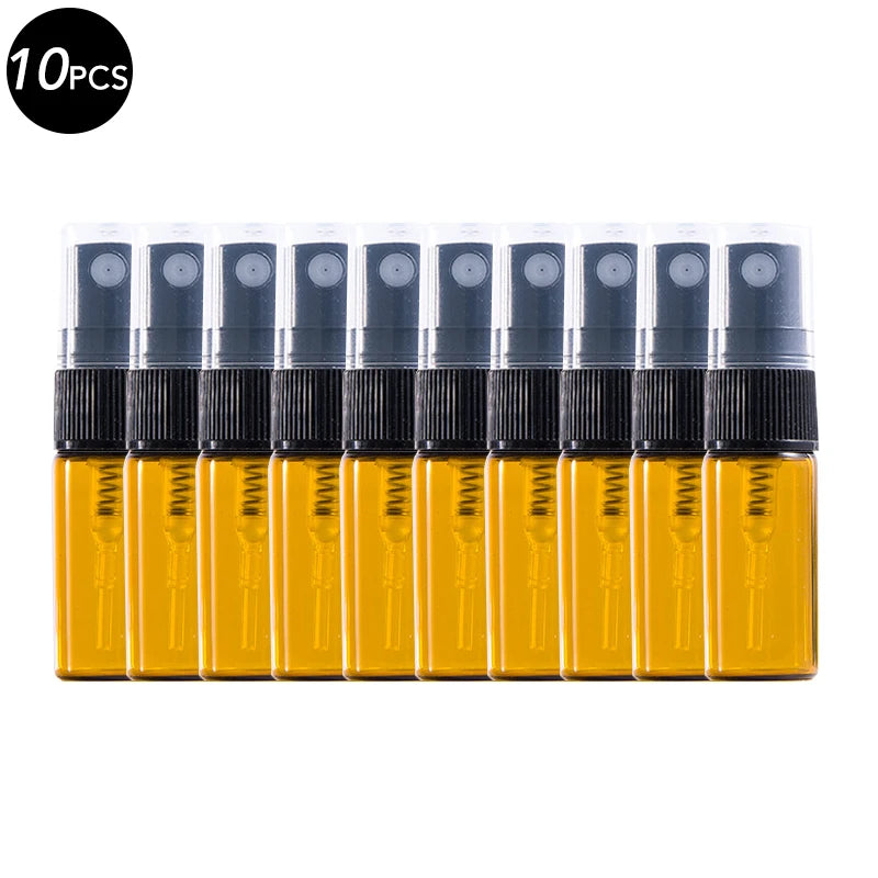 10/20/50PCS 3ml 5ml 10ml Perfume Refillable Spray Bottle Portable Glass Atomizer Container Small Sample With Dispenser Tool