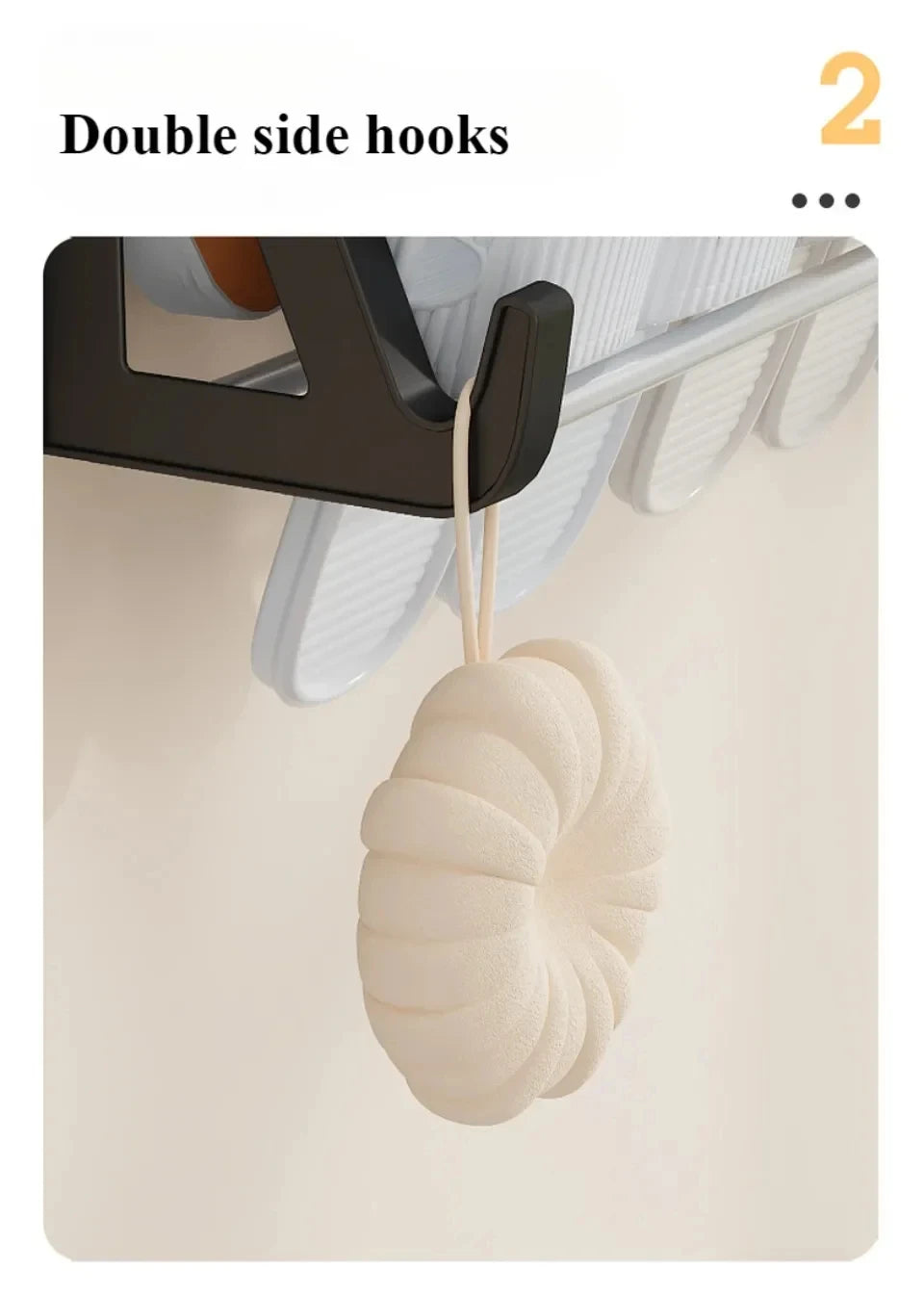 Wall Mounted Shoe Rack Simple Bathroom Slipper Rack Multi-functional Nail Free Kitchen Rack Hole Free Door Back Shoe Rack