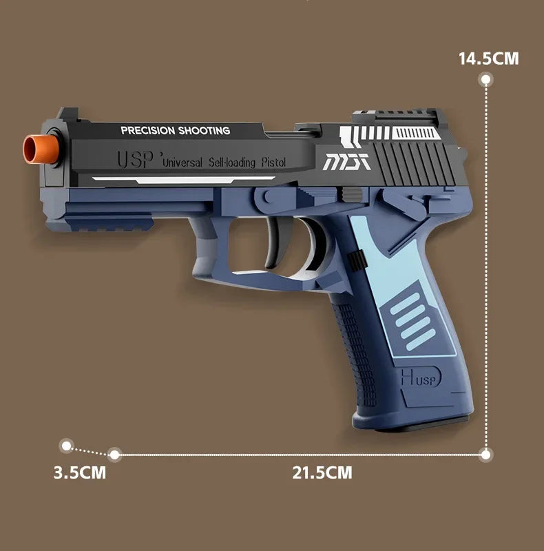 Soft Bullet Toy Gun USP Throwing Shell Airsoft Blaster Outdoor Sports CS Game Weapon Pistol Shooter Weapon for Children Gift
