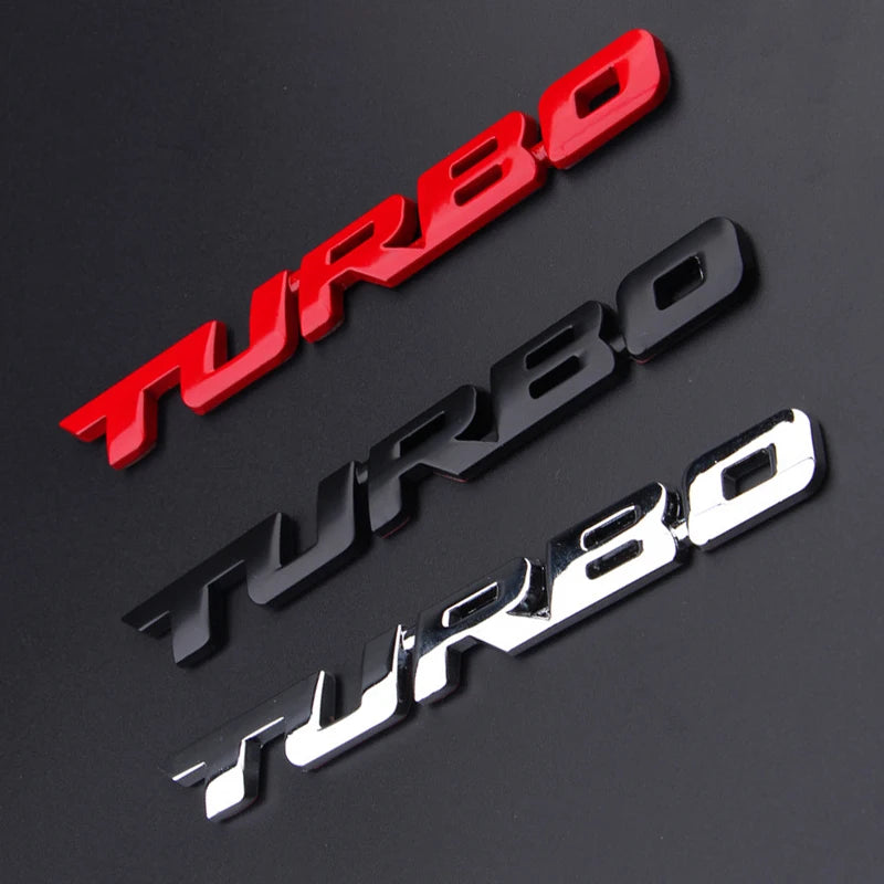 Turbo car alloy sticker 3D Metal Letter Pattern Car Emblem Car Motorcycle  Decal Decor Car Body Rear Tailgate 3D Car Stickers