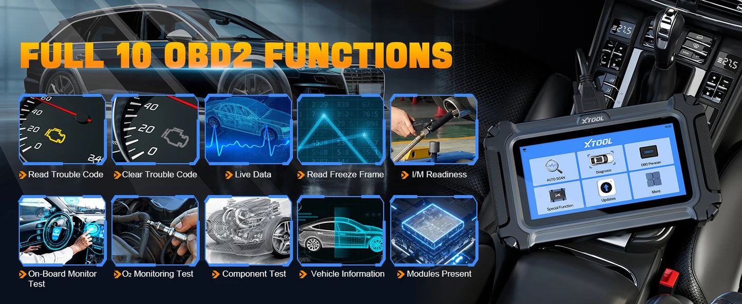 XTOOL D5 Car Diagnostic Tools Gearbox ABS EPB Airbag Engine 5 System Scanner 10 Reset Service OBD2 Scanner Lifetime Free Update