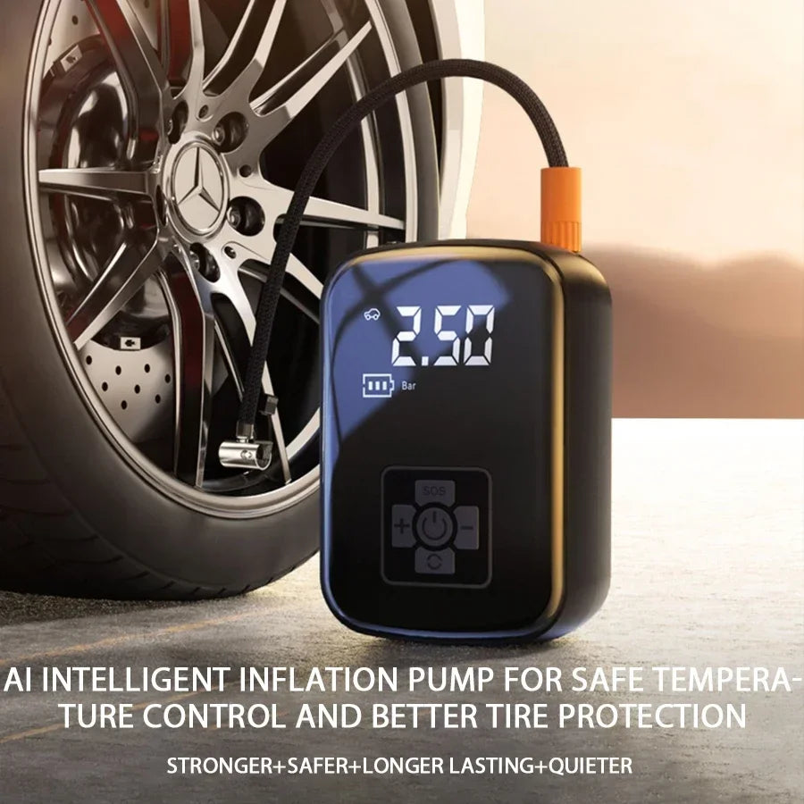 1PC Car Mounted Wireless Digital Display Inflation Pump Portable Wireless Air PumpTire Inflator for Electric Cars