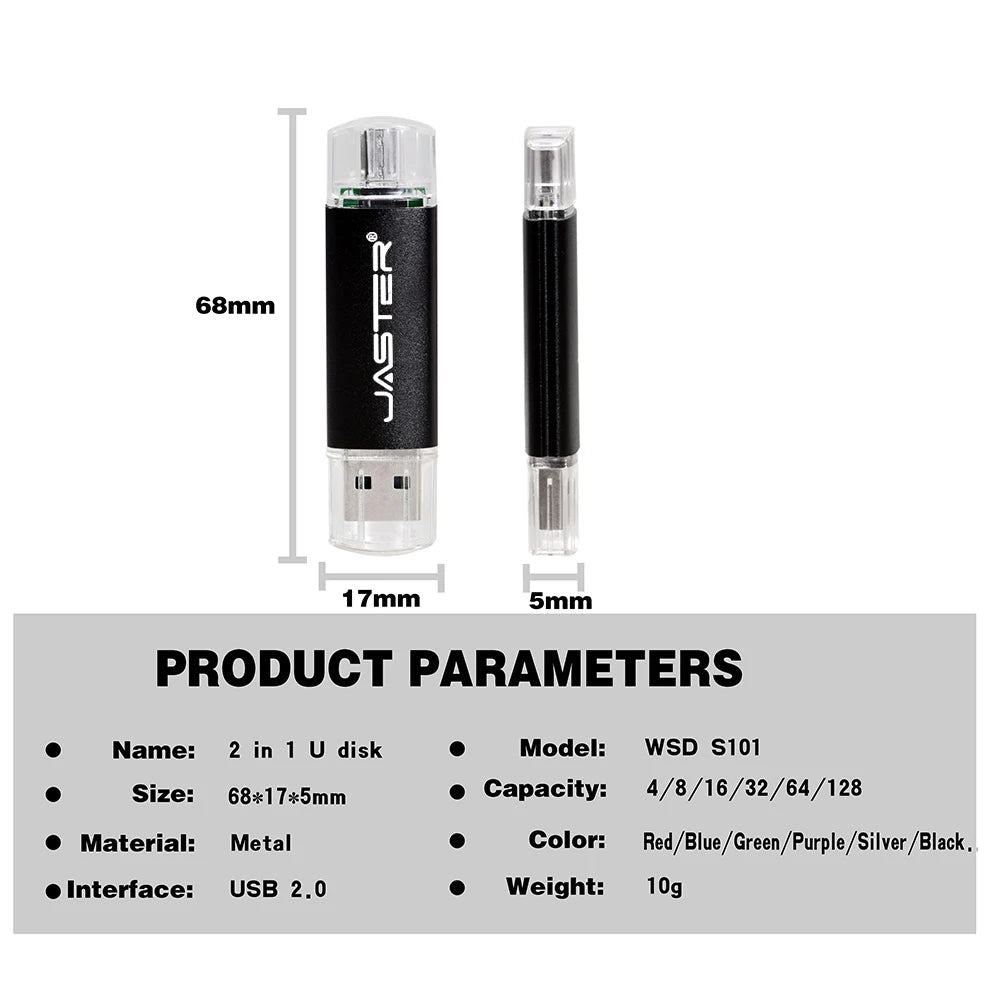 3 In 1 USB Flash Drives 64GB Free TYPE-C Adapters Gifts Pen drive 32GB Black OTG Memory Stick 16GB Key Chain Pendrive 8GB U Disk