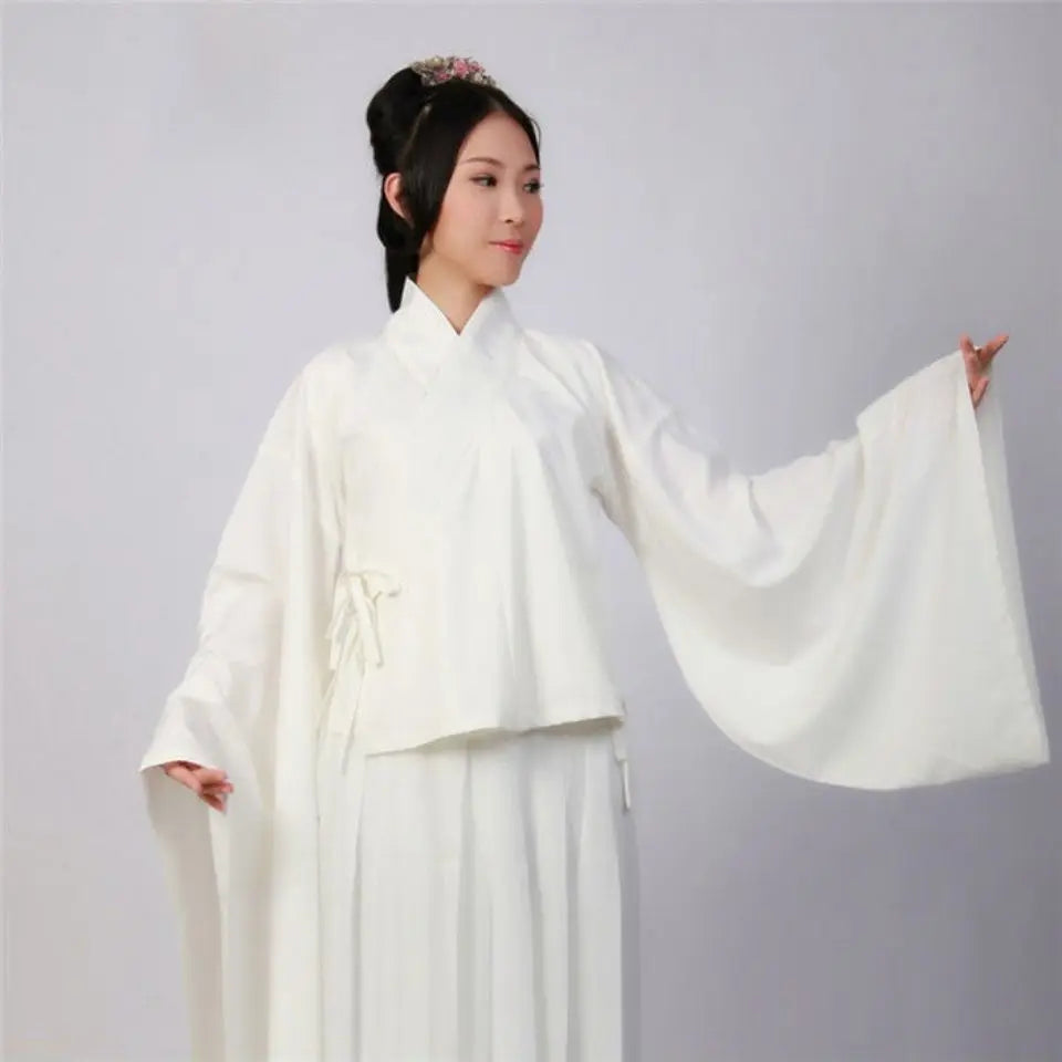 Women Men White Black Tops Skirt Suit Underwear Ancient Home Pants Sleeping Clothes Chinese Traditional Clothing Hanfu
