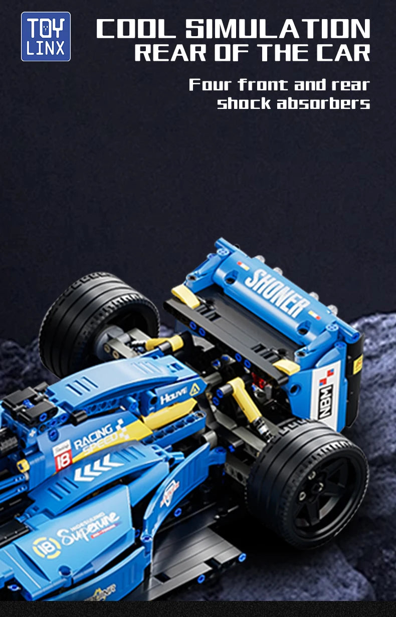 ToylinX F1 RC Race Cars Building Sets MOC Remote Control Building Blocks Car Cool Collectible Model Car Kits Toys Christmas Gift